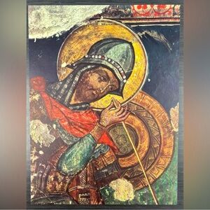 Original Vintage Fine Art Print Poster Medieval Bulgaria Wall Painting Antique